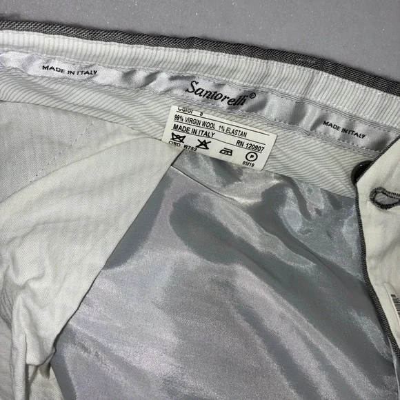 Santorelli Men's Romeo Wool Blend Dress Pants Size 38 Made in Italy Gray - Picture 5 of 10